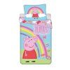 JFK039502 Dětské bavlněné povlečení PEPPA PIG s duhou 140×200cm