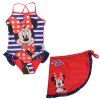 Dívčí plavky jednodílné MINNIE Chic s plážovým sarongem červeno-modré