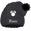 Dívčí čepice MINNIE s bambulí zimní šedá