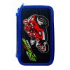 Školní penál dvoupatrový MOTORKA modrý