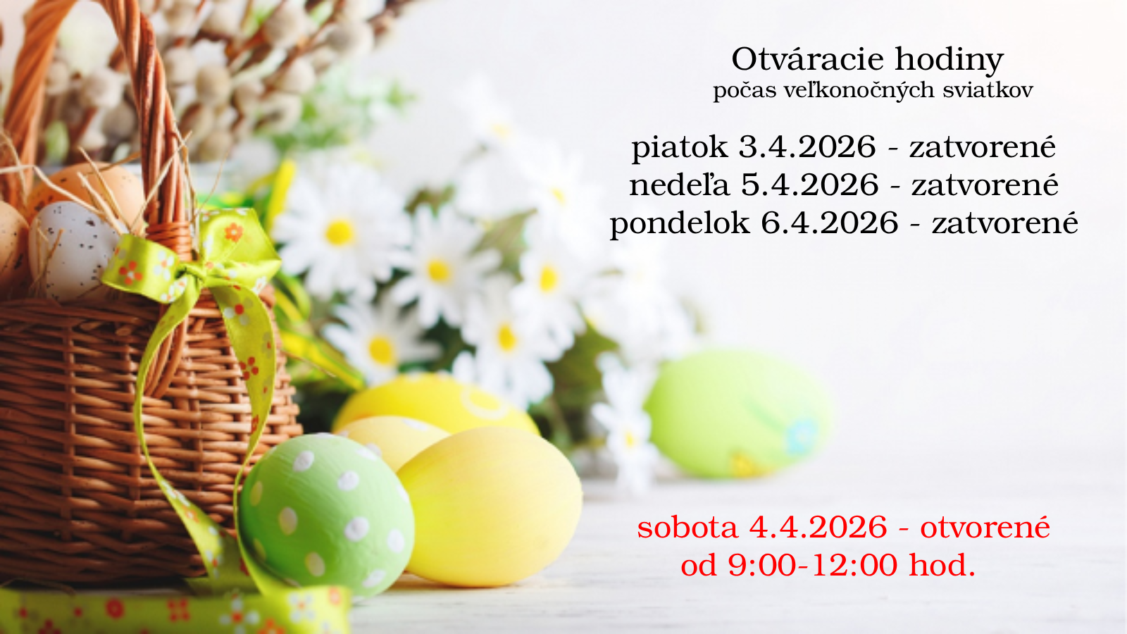 oznam veľká noc 2025