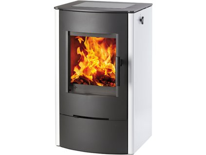 FIREPOT krbové kachle čierne, boky biele so sklokeramickou platňou