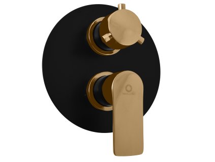 Vodovodní baterie vanová/sprchová vestavěná VLTAVA černá matná/zlato VT586KCMATZ (Barva černá matná/zlato)