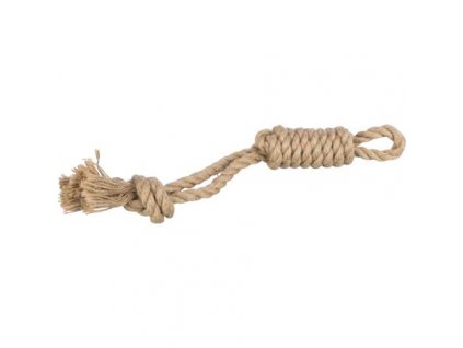 185820 hraci lano s uzlovym peskem 35 cm konopi bavlna