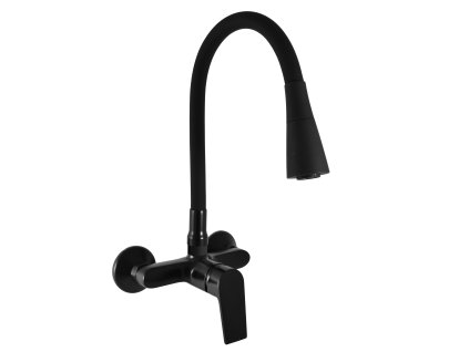 219054 vodovodni baterie drezova s flexibilnim raminkem colorado barva cerna matna rozmer 150 mm