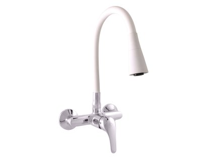 241643 vodovodni baterie drezova s flexibilnim raminkem sazava barva chrom bila rozmer 100 mm typ rucky rucka sazava 5