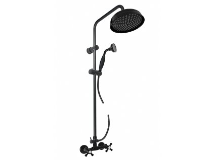 333268 vodovodni baterie sprchova morava retro s hlavovou a rucni sprchou barva cerna matna rozmer 100 mm
