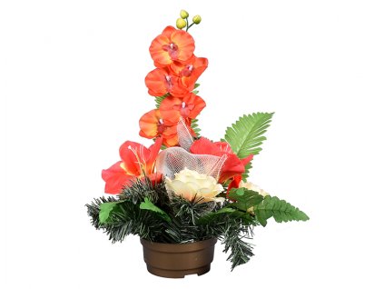 335119 kvetina ruze s orchideji podzim aranzma v misce 39cm