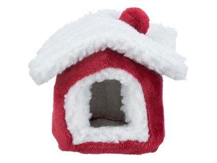 348337 xmas cuddly cave plysovy domek pro osmaka 23 x 18 x 24 cm cervena bila