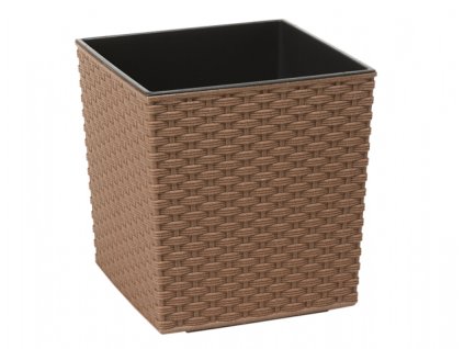 350332 obal na kvetnik juka rattan eco plastovy 30x30x31cm