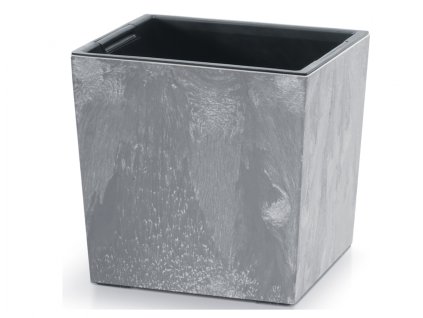 350923 obal na kvetnik urbi square low beton 2v1 plast 24x24x24cm