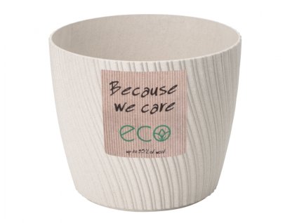 357025 obal na kvetnik mika eco wood plastovy d23x20cm