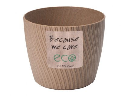 357028 obal na kvetnik mika eco wood plastovy d23x20cm