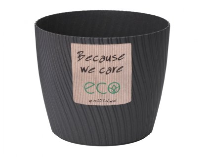 357031 obal na kvetnik mika eco wood plastovy d23x20cm