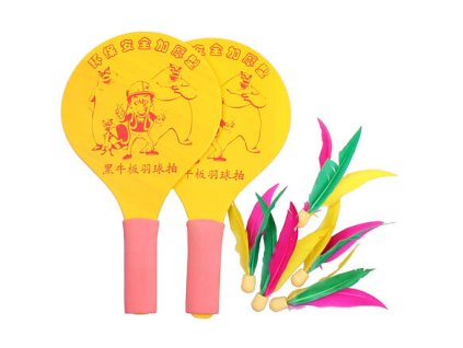 205257 1 battledore drevene palky na badminton zluta varianta 32365