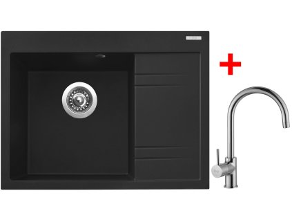 362207 sinks rim 650 l metalblack vitalia
