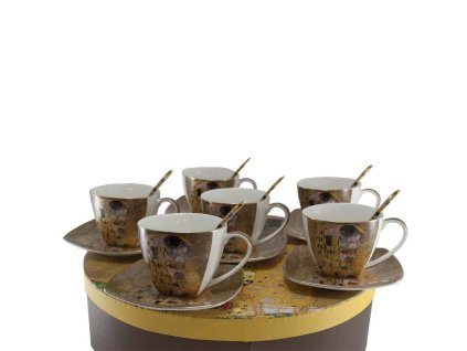 368531 home elements sada 6 ks salky 250 ml s podsalky a lzickami klimt polibek zlaty