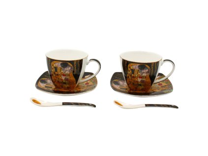 368537 home elements sada dvou salku 250 ml s podsalky a lzickami klimt polibek tmavy