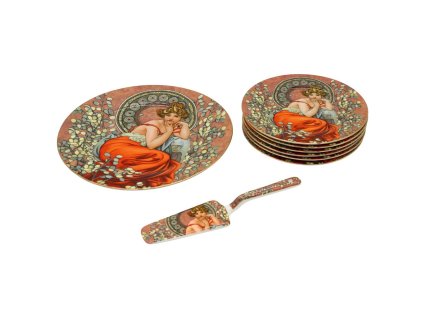 369638 home elements dortovy set dortovy talir 6 x talir dortova lzice mucha tmavy