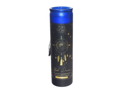 371402 organicka svice 300 g v barevne vysoke sklenici se strapcem myrrh sandalwood