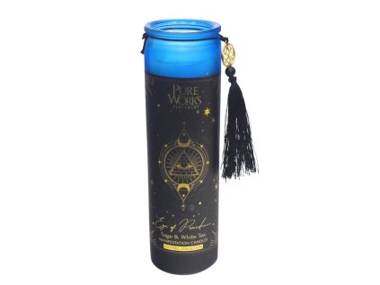 371408 organicka svice 300 g v barevne vysoke sklenici se strapcem sage white tea