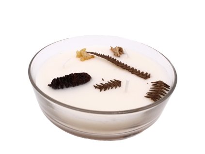 371411 organicka triknotova svicka 200g ve skle balsam cedarwood