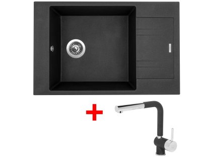 374306 sinks vario 780 metalblack mix 3 p gr