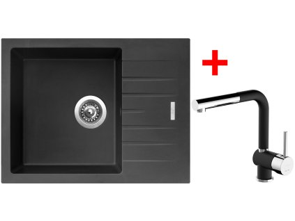 374369 sinks perfecto 650 pureblack mix 3 p gr n6