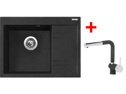 374924 sinks rim 650 l granblack mix 3 p gr