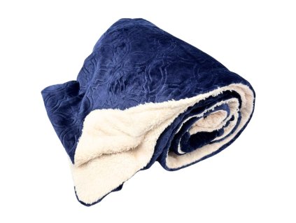 376559 home elements deka 150 x 200 cm s berankem mikroflanel tmave modra jacquard