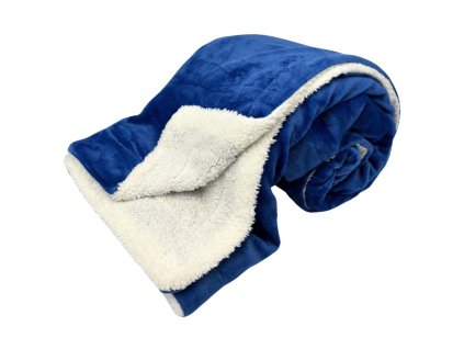 376604 home elements deka 150 x 200 cm s berankem mikroflanel tmave modra