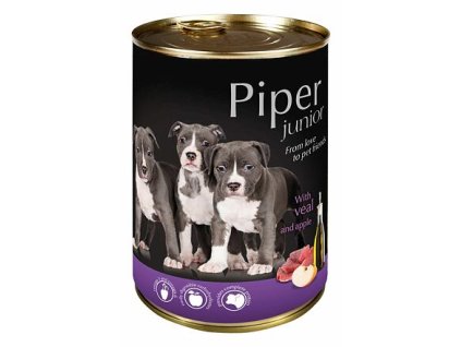 248871 piper junior s telecim a jablky konzerva pro stenata 400g
