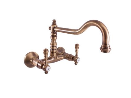 Vodovodní baterie dřezová/umyvadlová Slezák RAV Morava Retro MK402/28SM (Barva stará mosaz, Rozměr 100 mm)