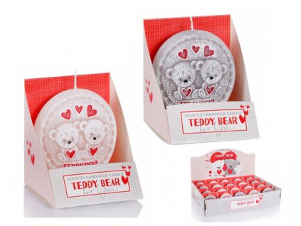 259572 1 svicka teddy bear disk zdobena 7 5cm 100g mom 20ks