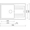 133213 1 sinks linea 780 n metalblack drez granitovy s odkapem sifon