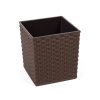 Obal na květník JUKA RATTAN plastový 30x30x31cm (Barva Tmavě hnědá)