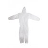 21837 bily polypropyl overal l s kapuci