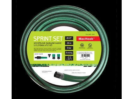129585 machook 13874 sprint set 3 4 30 m zahradni hadice s prislusenstvim zelena