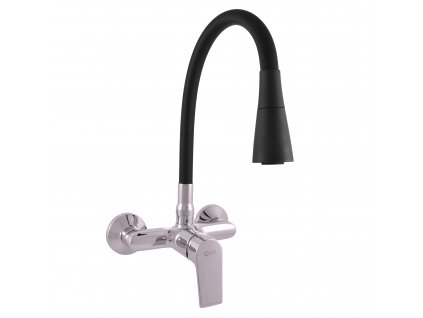 Vodovodná batéria drezová s flexibilným ramienkom Slezák RAV CO102/13 (Farba chróm/čierna, Rozmer 150 mm)