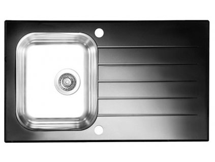 221277 3 alveus glassix 10 cerna sklo nerez 3 1 2 drez s odkapem sifon