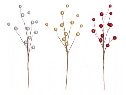 234123 1 vetvicka bobule vanoce prizdoba 30cm