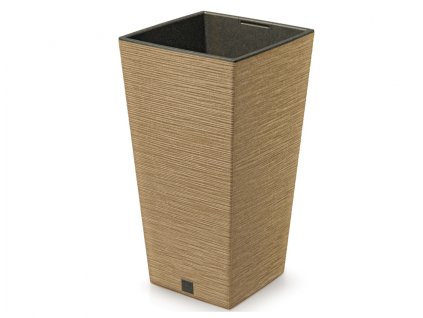 Obal na črepník FURU SQUARE ECO WOOD 2v1 plast 30x30x55cm