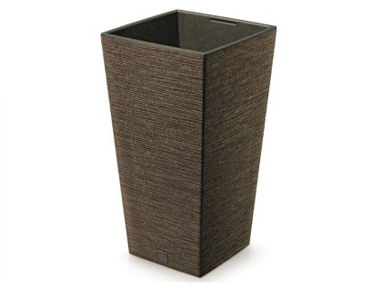 Obal na črepník FURU SQUARE ECO WOOD 2v1 plast 30x30x55cm