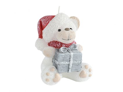 Svíčka TEDDY SVÁTEČNÍ vánoční 11cm