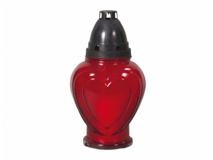 46017 lampa hrbitovni srdce sklenena 150g d12x22cm