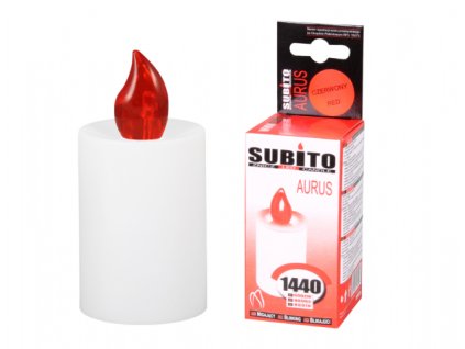218655 hrbitovni svicka aurus blikajici bilo cervena d5x10cm