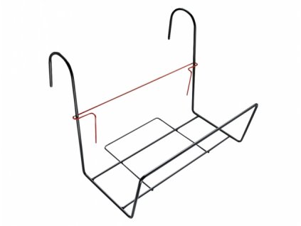 217569 1 drzak truhliku siestino balkonovy kovovy cerny 35x24cm