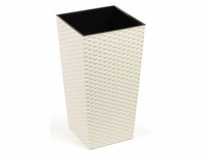 234432 1 obal na kvetnik finezia rattan plastovy 25x25x47cm