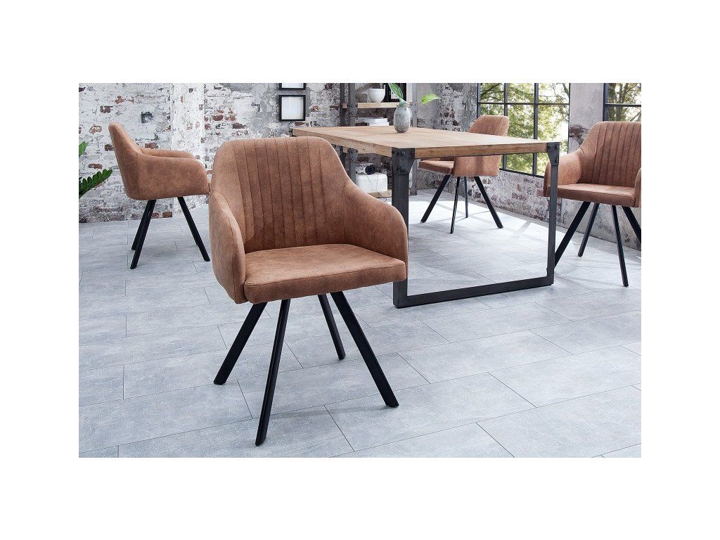 Designová židle Lucca vintage hnědá 39446