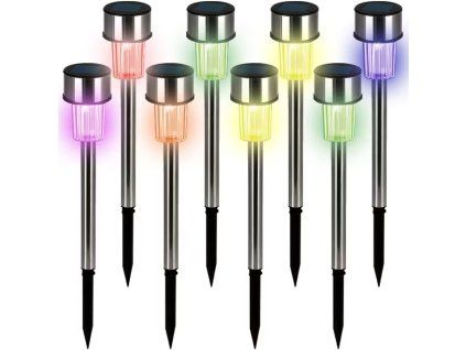 Sada 8 LED solárních lamp - barevné